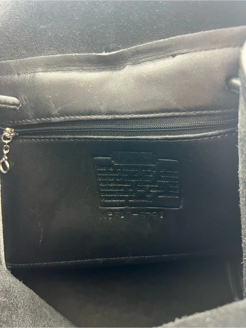 Vintage Coach 9791 Small Black Leather Backpack with Turn-Lock Closure